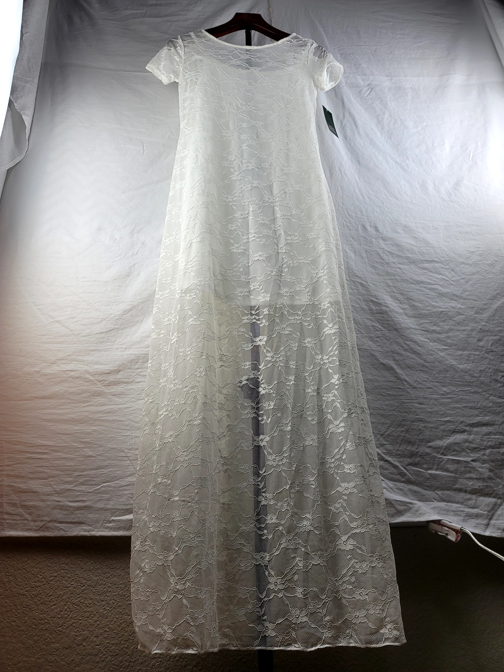 NWT Wild Fable Off White Lace Open Back Maxi Dress S